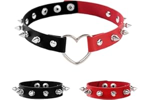 Tosmifairy 3 Pieces Leather Choker Collar and Bracelets Combo Punk Rock Gothic Jewelry Set Emo Costume Accessories for 80s 90s Vintage Womens Men