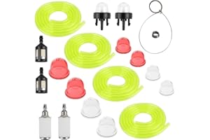 Generic Uorimy 4 Sizes 4 Feet Fuel Line AC04122 Primer Bulb Fuel Filter kit for Small Engine Zama Poulan Craftman Ryobi Homelite Husqvarna Chainsaw Trimmer Blower 2 Cycle Small Engine, Yellow