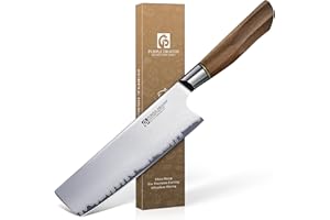 Purple Dragon Nakiri Knife, 7 Inch Meat Cleaver, German Vg10 Steel Japanese Kitchen Knife for Meat Cutting Chopping Dicing Ve
