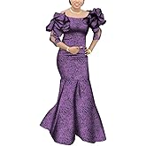 Fashion Robe Africaine Femme Elegant Maxi Long Dresses African Ankara Print Mermaid Dresses Dashiki Evening Gowns