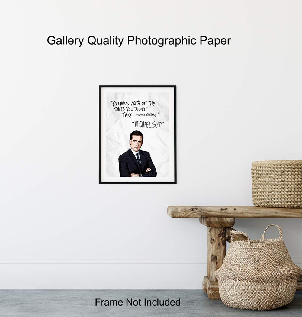 Amazon Com Michael Scott Wayne Gretzky Quote From The Office 8x10 Typography Wall Art Poster Print For Room Decor Home Or Apartment Decoration Funny Affordable Gift Unframed Picture Handmade