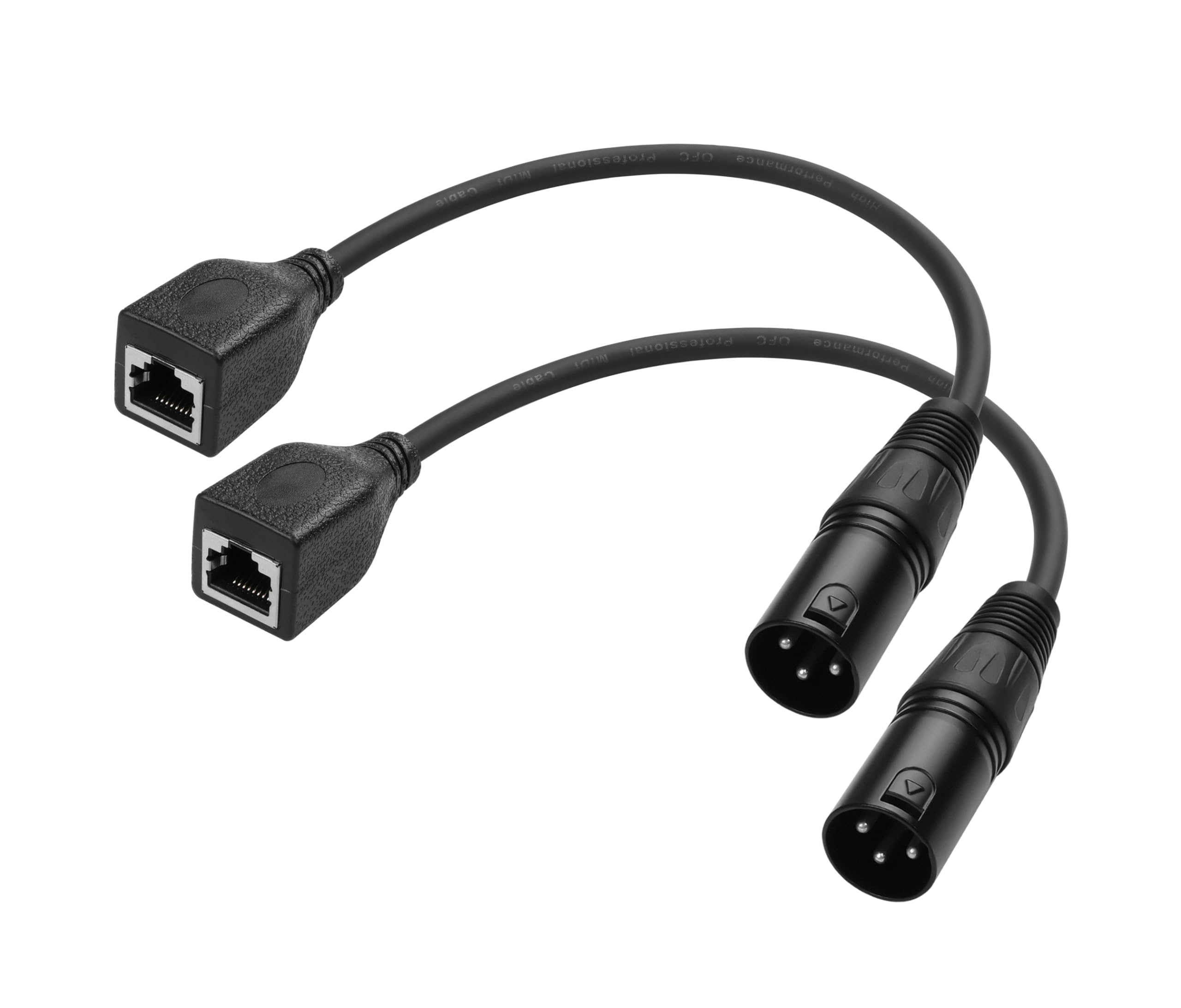 YAODHAOD XLR to RJ45 Cable 110 Ohms 30 cm 2 Pieces, DMX Cat5 Ethernet Adapter Converter DMX Cable, for Stage and Studio Wiring, as well as the DMX-CON Controller Series (XLR Plug, 3 PIN)