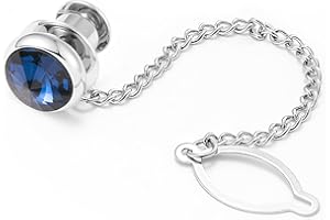 Dannyshi Tie Pins for Men Silver Tie Pins with Chain, Tie Tack Pins Brooch Personalized Wedding Business Gifts