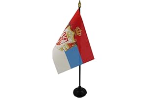 AZ FLAG - Kingdom of Serbia 1882-1918 Table Flag 15x10 Cm - royal Serbian Mini Desk Flag 100% Polyester 4'' x 6'' - Office Fl