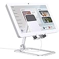 Letrar Portable Aluminum Stand for Echo - With Foldable Adjustable Holder, Compatible Up to 13 Inch Devices, includes Anti-Slip Pads (Silver)