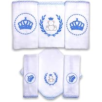 Kit 6 Fraldas De Pano para Bebê Bordada (3 de Ombro + 3 De Boca ...