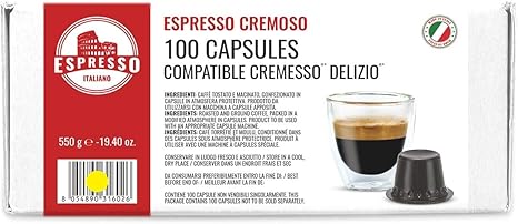 100 Cápsulas Cremesso® Delizio® Compatibles Café Cremoso: Amazon ...