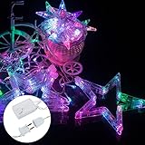 Excelvan Safe Voltage 138LEDs 6.6ft/2m Waterproof Star Curtain String Light, Twinkle Window Fairy Light, 8 Modes with Memory for Wedding, Christmas, Parties and Festival Decorations, Multi-Color