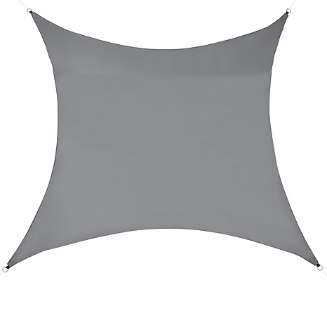 [en.casa] Sonnensegel Quadratisch 2x2m Dunkelgrau Sonnenschutz UV-Schutz Wasserabweisend Sonnendach