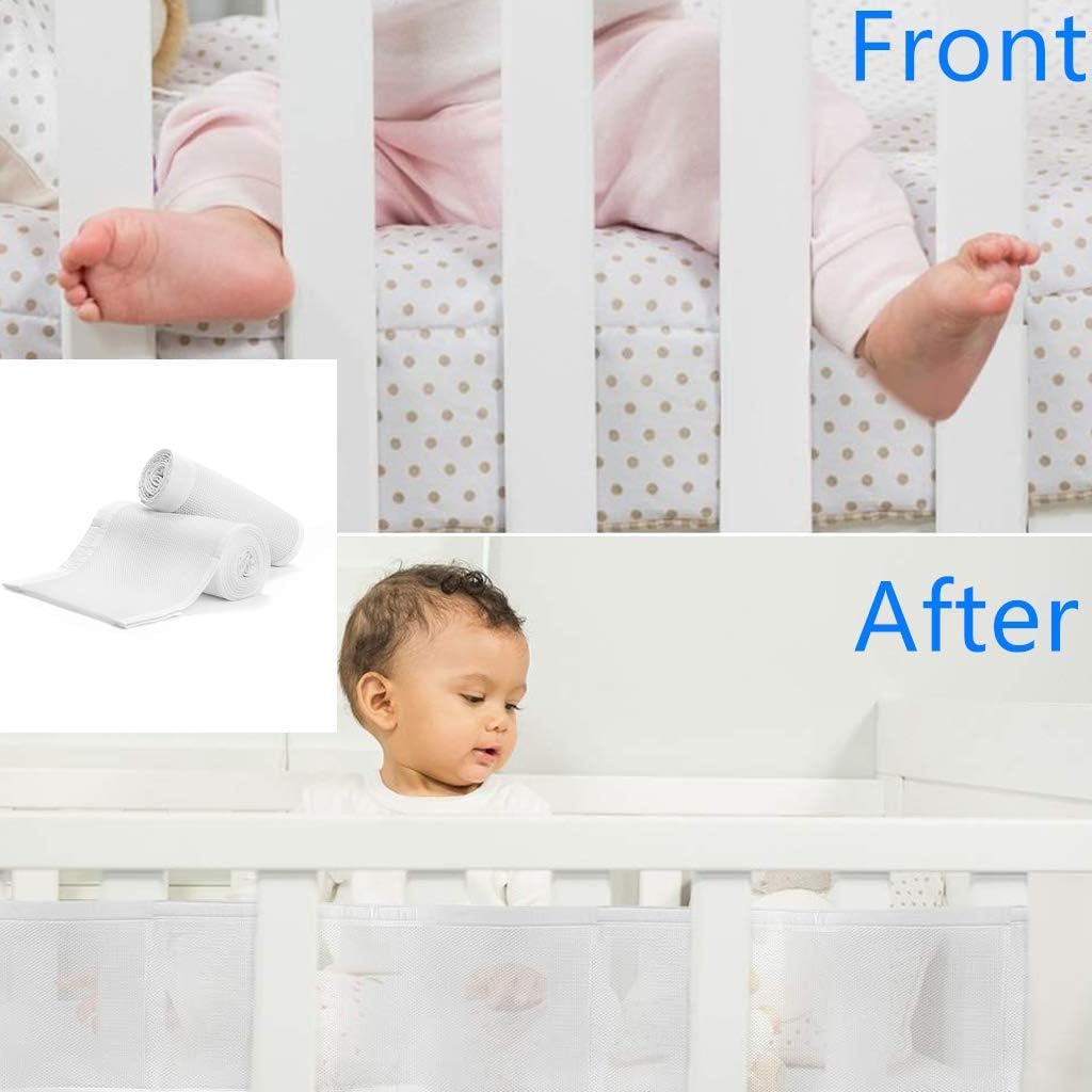Tours De Lit Doublure En Maille 4 Cotes Pour Lit De Bebe Respirant Anti Collision Pour La Maison Amazon Fr Bebes Puericulture
