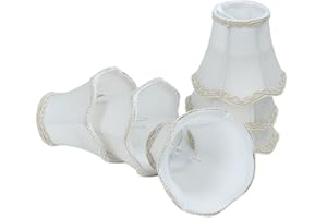 Fuloon Modern European Style Droplight Wall Lamp Candle Chandelier Lamp Shade 6 pcs Set (White)