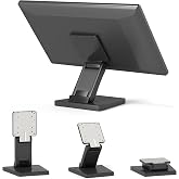 Adjustable Metal Folding Monitor Bracket for Touch Screen with VESA Hole | Desk Mount 75x75mm&amp;100x100mm VESA Hole All in Single PC Stand Foldable(Black)