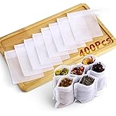 400Pcs Disposable Tea Bags for Loose Leaf Tea, Empty Tea Filter Bags for Cooking, Infuser Sachets for Spice, Coffee, Herb and More (3.54x2.75 Inch)