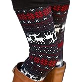 Uaderize Womens Ultra Soft Brushed Christmas Day Leggings Pants Ankle Length Black Deals Friday 2023 S-5XL