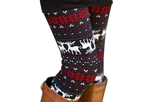 Uaderize Womens Ultra Soft Brushed Christmas Day Leggings Pants Ankle Length Black Deals Friday 2023 S-5XL