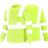 New Olym Safety Shirts Class 3 Long Sleeve High Visibility Reflective Breathable T Shirt for Work Warehouse Construction
