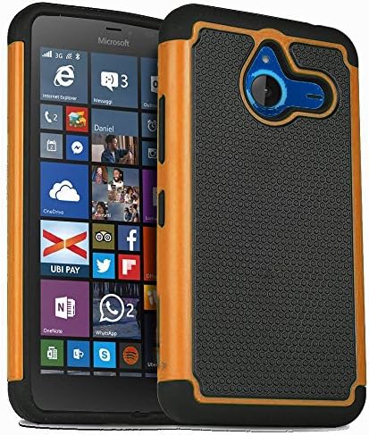 Ashield Ultra Slim Dual Layers Protective Shockproof Case with Anti-slip Function for Microsoft Lumia 640 XL (Huge 5.7 Inches) (Vivid Orange)