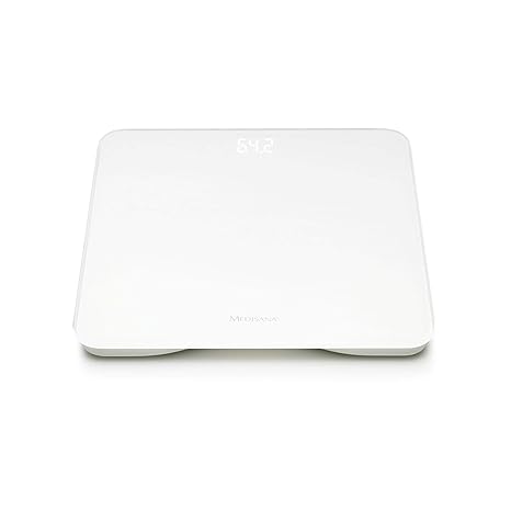 Medisana PS 435 digitale Personenwaage bis 180 kg - Körperwaage zur Messung des Gewichts - Badezimmerwaage mit Glasoberfläche