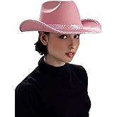 Rubies Forum Novelties Junior Deluxe Cowgirl Hat with Pink Sequins,15 x 11.5 x 4.7