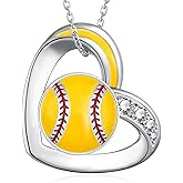 CVRAVO Volleyball/Tennis Racket/Baseball/Golf/Soccer/Football/Softball/Basketball/Hockey/Pickleball/Bowling/Lacrosse Necklace 925 Sterling Sliver Sport Necklace for Women Sport Jewelry Gifts