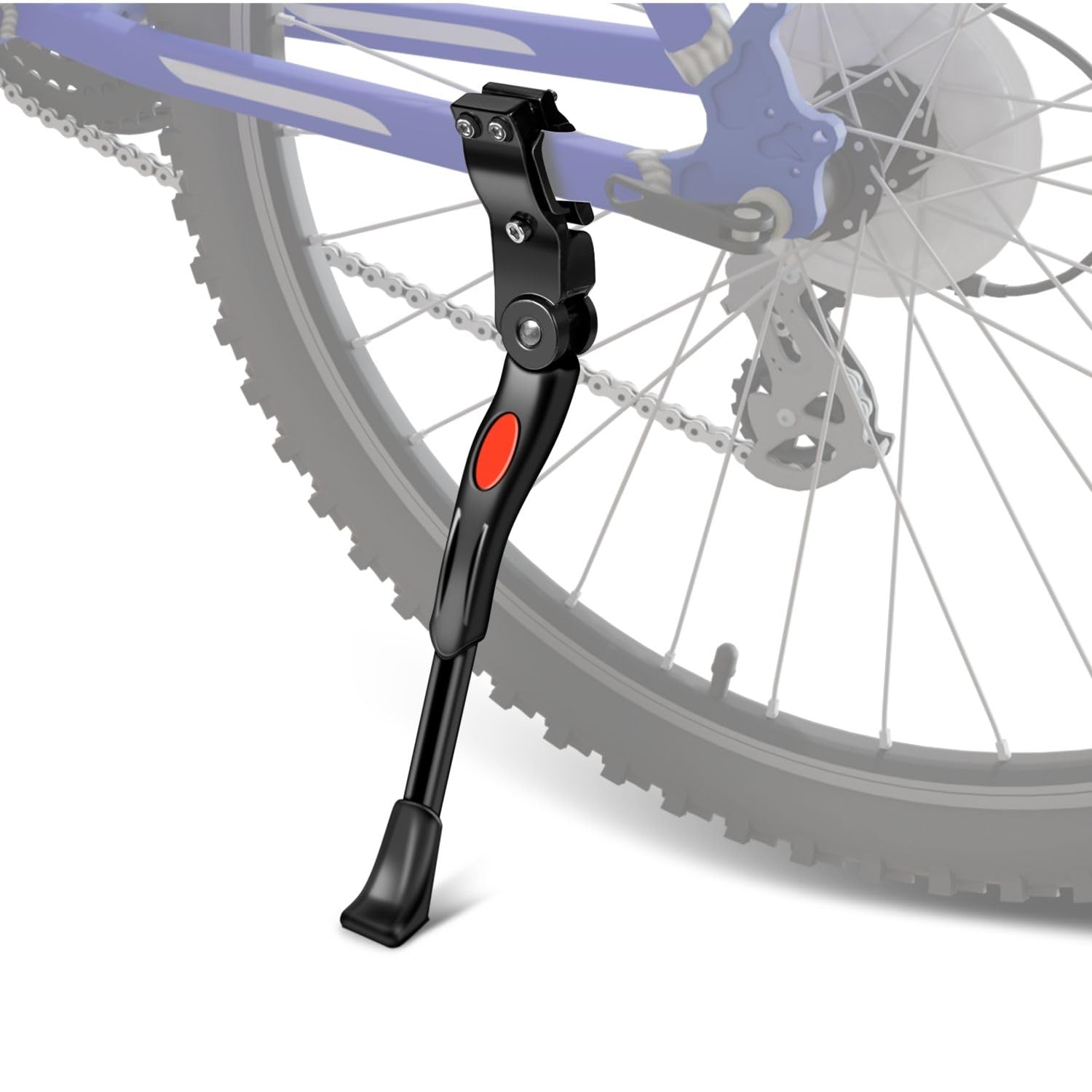 Flexzion Bike Kickstand Bicycle Road Mountain Cycling Rear Mount Side Stand Aluminum Adjustable Alloy Replacement Fits For 26" Tires In Black