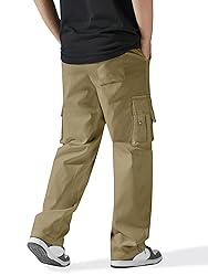 PLEPAN Cargo Pants for Men Drawstring Elastic Waist