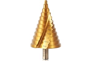MACXCOIP Step Drill Bit Set, 1/4" to 2-3/8", Hex Shank High Speed Steel Step Drill Bit for Stainless Steel, Metal, Aluminum, Copper, Wood, PVC