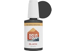 Oslo Home Touch Up Paint, Black, 20ml, Matte, w/brush in bottle, Quick drying, for Home, Kitchen cabinets, Walls