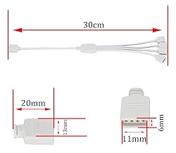 HCFeng 4 Pins Y-Splitter Cable 4 Pin Y Splitter 4