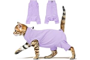 ADNIKIA Cat Recovery Suit with Hind Legs, Breathable Onesie After Surgery Female for Abdominal Wounds or Skin Diseases, Anti-Licking Full Body Pet Surgical Pajamas, E-Collar Alternative Wear