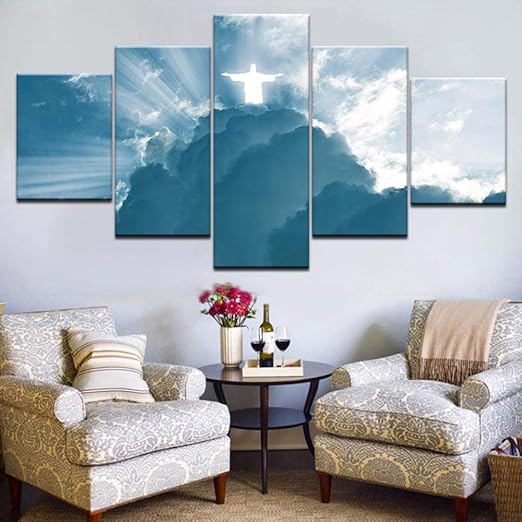 Amazon Com Hafzy 5 Panel Canvas Decorative Painting Wall Art Hd