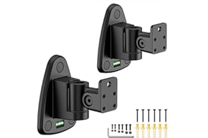 Upgraded Metal Speaker Wall Mount, Swivel & Tilt, Wall Speaker Mount for Small Speakers, Compatible with Samsung, Bose, JBL, 