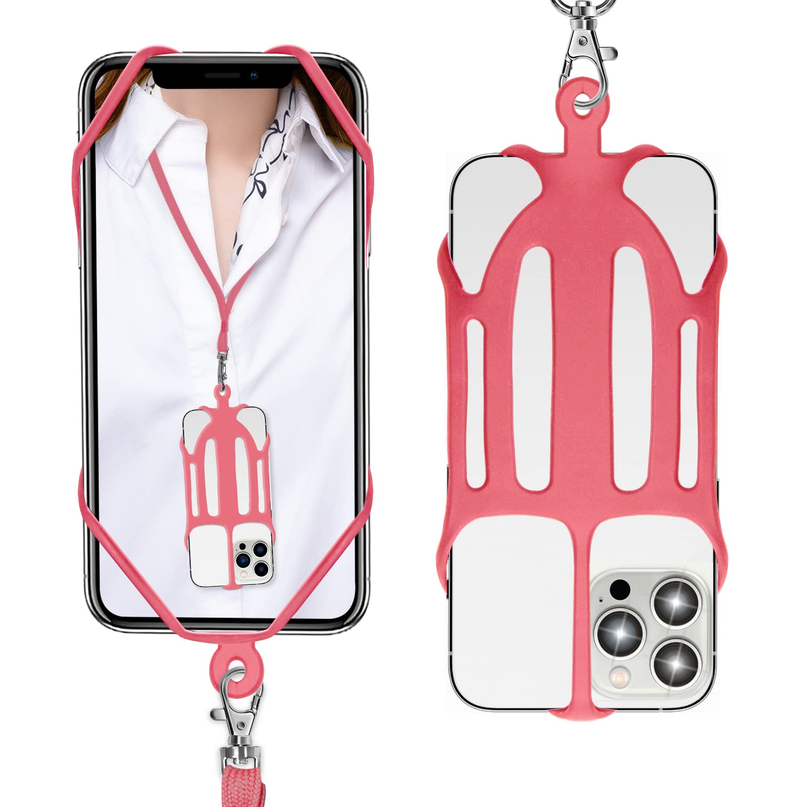 ROCONTRIP 2 in 1 Cell Phone Lanyard Strap Case Holder with Detachable Neckstrap New Upgraded Universal for Most Smartphones 4.7-7.2 Inch