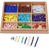 Adena Montessori Counting Beads Checker Board Beads Math Games &amp; Teaching Numbers Counting Toys