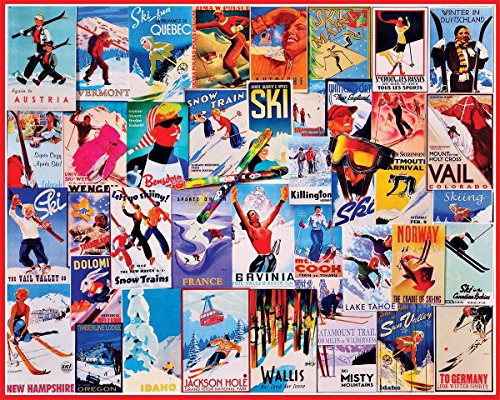 White Mountain Puzzles Ski Posters - 1000 Piece Jigsaw Puzzle