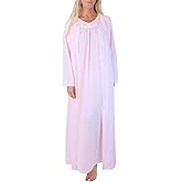 Shadowline Women's Nightgown and Long Sleeved Robe Pajama Set Nylon Sleepwear Peignoir