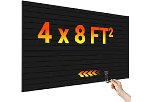 Ezlaino Slat Wall 4FT x 8FT, Versatile PVC Slatwall Paneling w/Long-Lasting Durability, Easy to Clean, Fits Most Slatwall Accessories, Ideal Organizer for Garage, Home & Store Storage, Black