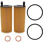 11428507683 2PCS Oil Filter Compatible with BMW 328D/328D XDRIVE 2.0L L4 (2014-18); 535D/535D XDRIVE 3.0L L6(2014-16); 740LD/740LI XDRIVE 3.0-L L-6(2015); X3 2.0-L L-4(2015-2017); X5 3.0L L6(2014-18)