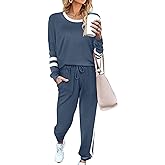 Aloodor Sweatsuit for Women 2 Piece Outfits for Womens Crewneck Sweatshirts Pullover