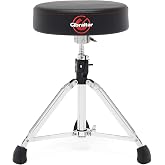 Gibraltar Drum Throne with Adjustable Height, Round Seat, Double-Braced Stool, Comfortable Cushion, Stable Tripod Base, Ideal for Practice, Studio, or Live Performance (9608)