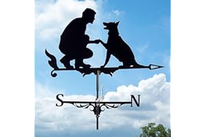 FUYAO Weathervane Metal Iron Wind Vane Retro Weather Vane Garden Patio Yard Decoration Wind Direction Indicator
