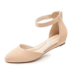 Cusolemore Ankle Strap Flats for Women, Comfortable