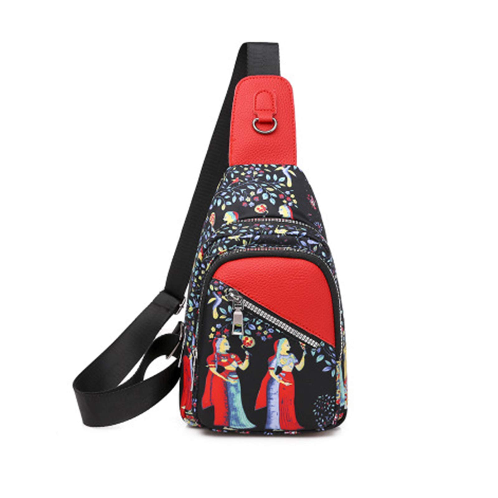 FANDARE Women Sling Bag Fashion Shoulder Crossbody Backpack Girl Chest Bag Lady Shoulder Bag Sport Gym Outdoor Hiking Daypacks Durable Oxford Cloth Tree