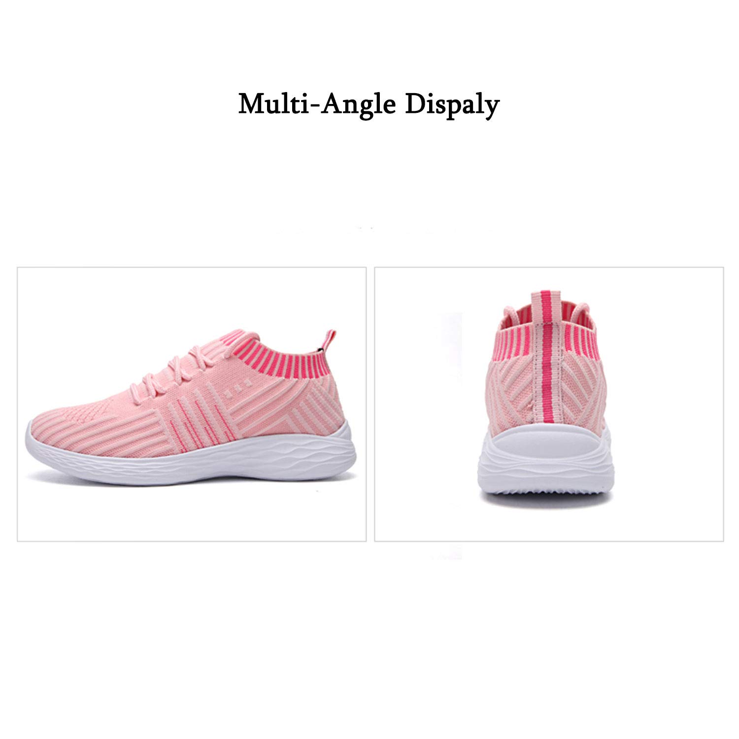 MARITONY Womens Walking Shoes, Slip on Sneakers, Lightweight Outdoor Casual Breathable Mesh Running Tennis Sneakers, Pink 38