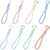 SUNNYCLUE 1 Box 8 Colors Woven Keychain Strap Rope Keychains Bulk Light Pink Blue Yellow Braid Rope Handmade Landyard Braid Chain for Keys Rings Women DIY Bags Cars Purse Accessories Crafts Supplies