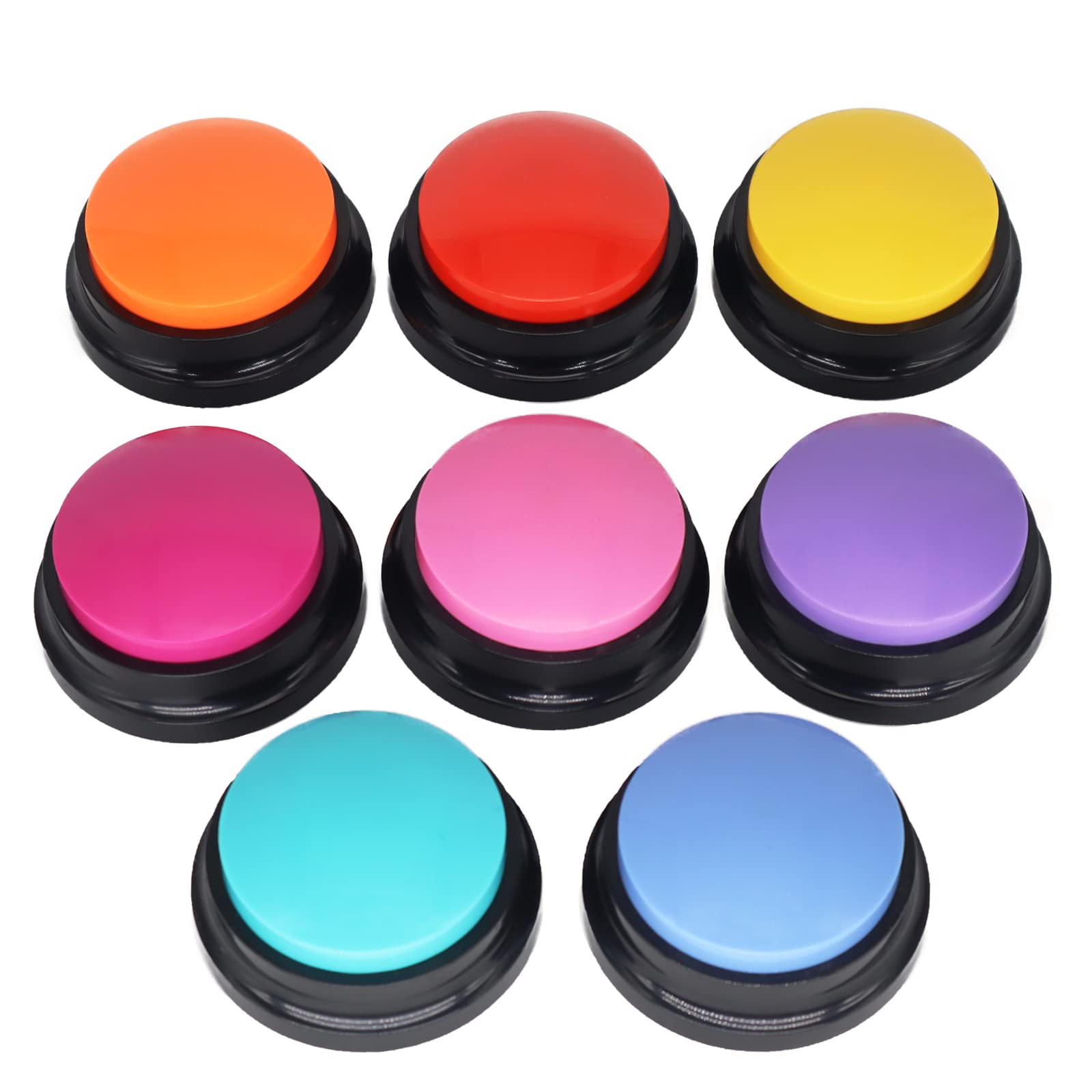 Recordable Dog Buttons 8 Color, Dog Buttons for Communication, Training Your Dog/Cat to Talk, Talking Pet Buttons, Dog Training Set, 30 Second Record & Clear Playback, Gift for Dogs/Cats