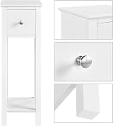 Yaheetech White Slim Bedside Table Set of 2 Narrow Nightstand with Drawers view 5