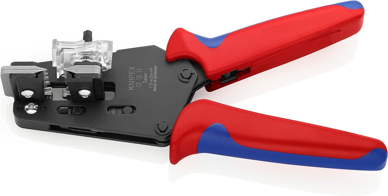 KNIPEX Precision Insulation Stripper with Adapted Blades 1.5/2.5/4/6mm² with Multi-Component Handles 195 mm, 12 12 11