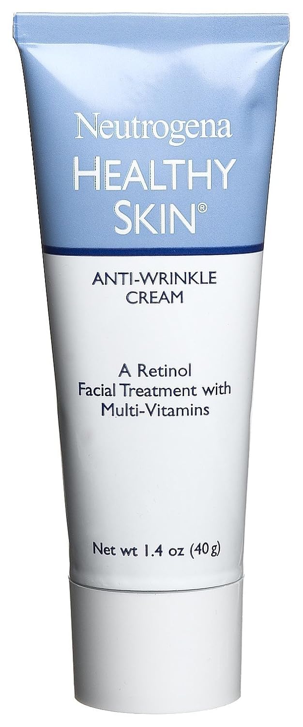 Neutrogena Healthy Skin Anti Wrinkle Retinol Cream with Vitamin E and Vitamin B5 - Night Moisturizer with Retinol, Vitamin E, Vitamin B5, Glycerin, 1.4 oz (Pack of 2)