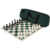 Deluxe Chess Set Combination - Triple Weighted - by US Chess Federation (Forest Green)